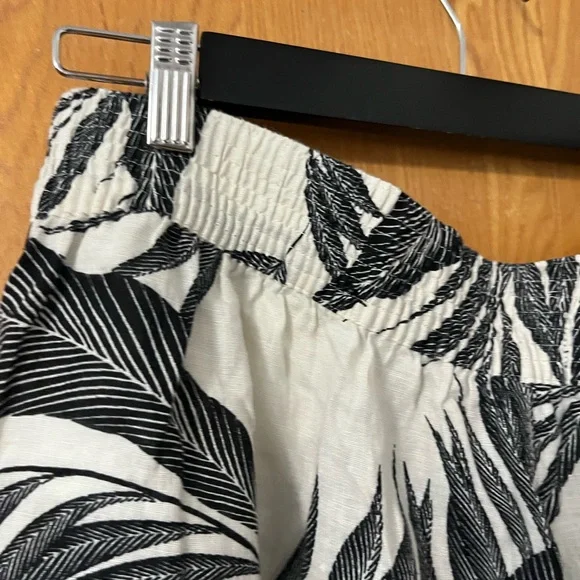 Tahari Black and Tan tropical print Wide Leg linen pants XL - Picture 5 of 9